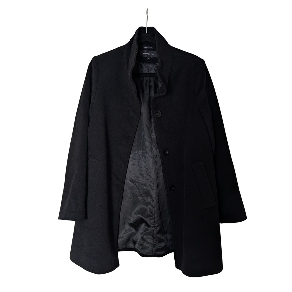 Jones New York Wool Blend Black Coat